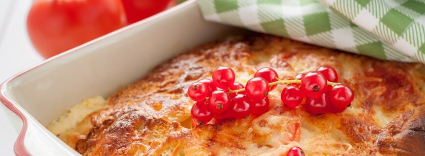 Budinca de taitei cu branza