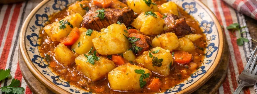 Tocăniță de cartofi cu afumătură Tocăniță de cartofi cu afumătură